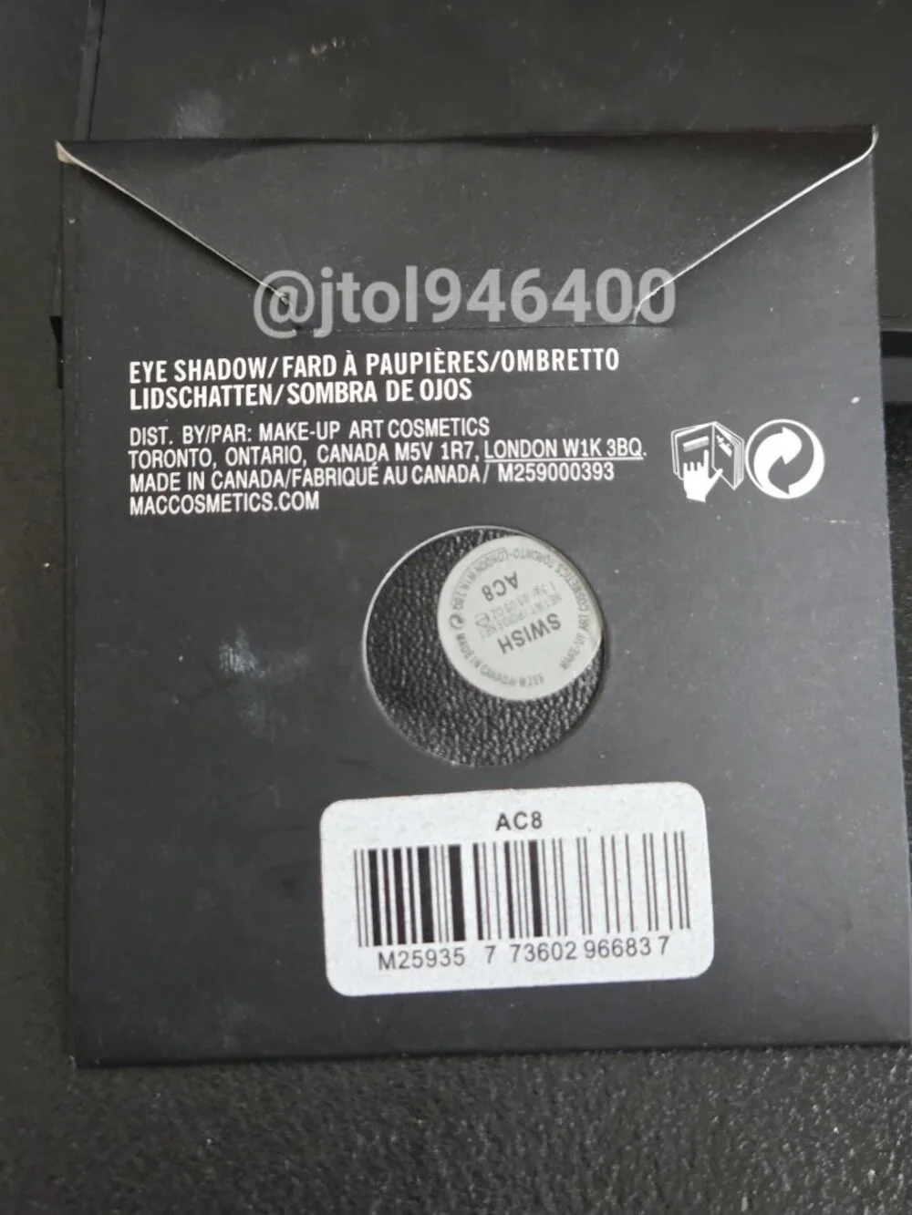 Mac Swish Eyeshadow Refill Pan